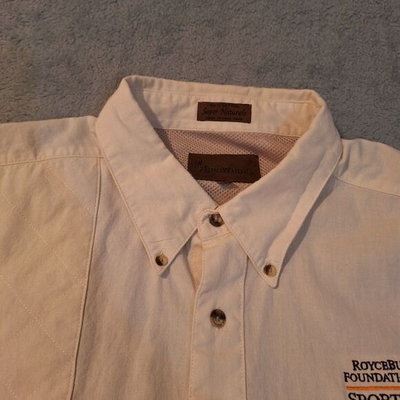 Browning Super Naturals Shooting Shirt Men XXL Beige Short Sleeve Button Down - Picture 4 of 11